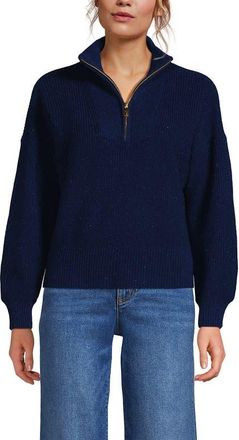 Lands End Drifter Shaker Wedge Quarter Zip Sweater in Light True Blue Heather at Nordstrom, Size X-Large