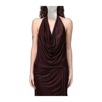 Elisabetta Franchi Jersey Top - Dames - Tops - Bruin - Maat: M Jersey