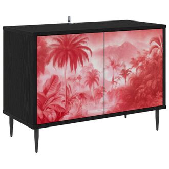 vidaXL Mueble De Tv Aachen 69 X 33 X 50,5 Cm Roble Negro Vidaxl