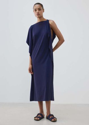 Mango Kaftan with ruffle details blu - Donna - S - MANGO