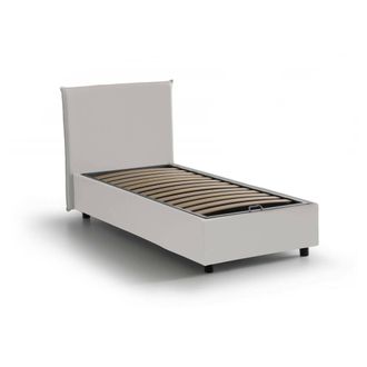 Talamo Italia Talamo Italia - Cama Individual Celestina, Cama Contenedor Con Tapizado En Ecopiel, 100% Made In Italy, Apertura Frontal, Adecuado Para Colch&oacute;n Cm 90x
