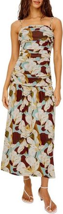 Rails Dolly Floral Ruched Midi Dress in Plumeria at Nordstrom, Size Xx-Small