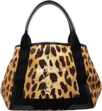Balenciaga Pre-owned Navy Cabas - Dames - Pre-owned - Veelkleurig - Maat: ONE Size Leer