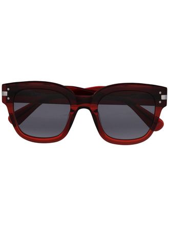 Amiri logo-plaque translucent sunglasses - men - Plastic - One Size - Red