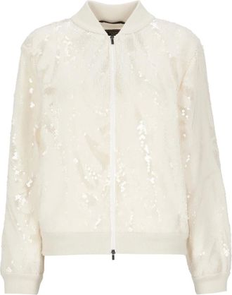 PESERICO Chaqueta Bomber de Lentejuelas - Jackets - Mujer - Blanco - M