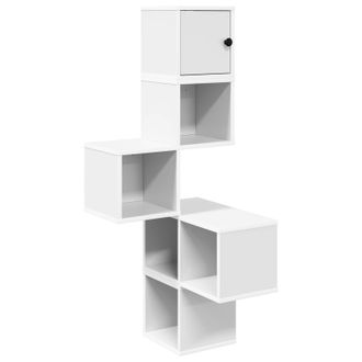 vidaXL Estante De Esquina De Pared Blanco 48 X 48 X 120 Cm Vidaxl