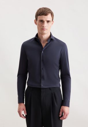 Seidensticker Businesshemd SEIDENSTICKER Schwarze Rose, Herren, Gr. L (42), normale &Auml;rmell&auml;ngen, grau, 91% Baumwolle, 9% Elasthan, unifarben, tailored fit, 2-Knopf-