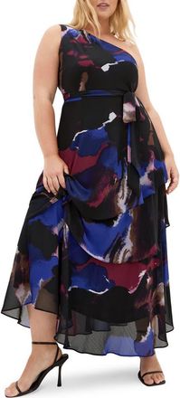 City Chic Rendezvous Tiered Ruffle Dress in Fade at Nordstrom, Size Xxxs