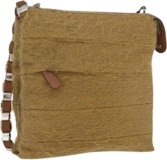 Ferragamo Pre-owned Katoenen Schoudertas - Dames - Vintage Schoudertas - Beige - ONE Size - Katoen - Vintage