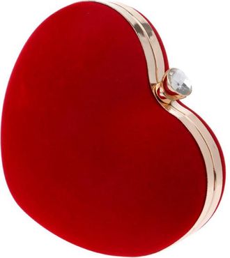 Yardwe Portable Heart Shape Clutch Bag Small Evening Purse Capacity Red Handbag for Women Party Handbags Elegant Lady Purse Without Chain