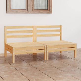 vidaXL Divano da Giardino a 2 Posti in Legno Massello di Pino vidaXL