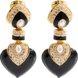 Kenneth Jay Lane heart-embellished earrings - Gold