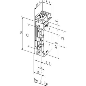 EFF Eff - Cerradero El&eacute;ctrico 118,63 Profix 2 22-42 V Ac / Dc Soporte Din L / R Con Fafix Assa Abloy