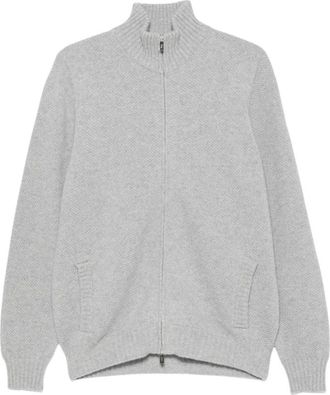 Fedeli Gebreid vest met ronde hals - Heren - Vesten - Grijs - XL - Wol - Truien & Vesten