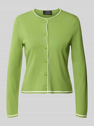 Marc Cain Cardigan aus Viskose-Mix mit Kontrastkante in Grass, Gr&ouml;&szlig;e 34