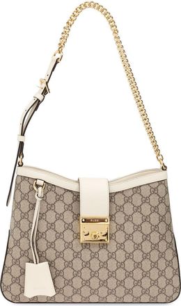 Gucci medium Padlock GG shoulder bag - women - Canvas/Calf Leather - One Size - Neutrals
