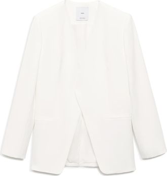 Mango Double Breasted Suit Jacket in White at Nordstrom, Size X-Small