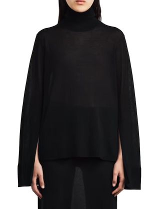 Toteme Semi-Sheer Split-Sleeve Rollneck Top Size S