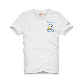 MC2 Saint Barth T-Shirts, male, White, Size: XL Snoopy Padel Club 01N Emb. T-shirt