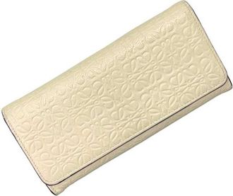 Loewe Beige Leather Long Wallet (Bi-Fold) (Pre-Owned)