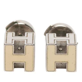 Herm&egrave;s Pre-owned Hermes Palladium Plated Cage D H Cube Earrings Ladies H1AKJIMBV6U7LDKS