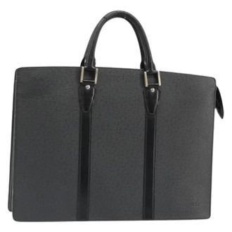 Louis Vuitton Pre-owned Taiga Leren Aktetas - Dames - Pre-owned - Zwart - Maat: ONE Size Leer