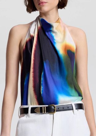 A.L.C. Ada Printed Halter Top In Lapis Multi