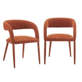 Sweeek Sill&oacute;n contempor&aacute;neo de tela, set de 2, terracota