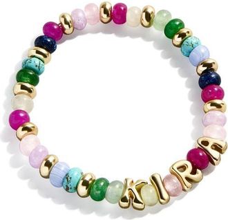 BaubleBar Semiprecious Custom Beaded Stretch Bracelet in Gold Multi at Nordstrom