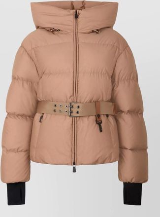 Moncler nisene hooded quilted jacket belt