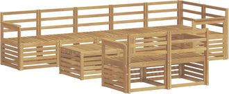 vidaXL Conjunto De Sof&aacute;s De Exterior 9 Uds. Blanco Vidaxl
