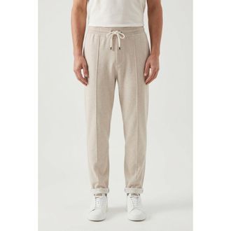 Brunello Cucinelli Light Beige Wool Trousers, Size X-Large
