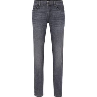 HUGO BOSS Mens Five Pocket Design Slim Fit Jeans in Medium Grey - Size 35W/36L