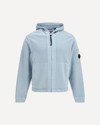 C.P. Company C. P. COMPANY Cotton diagonal fleece zip hooded Sweatshirt Male M