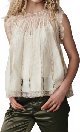 The Great. The Keepsake Lace Shell Top In Cream