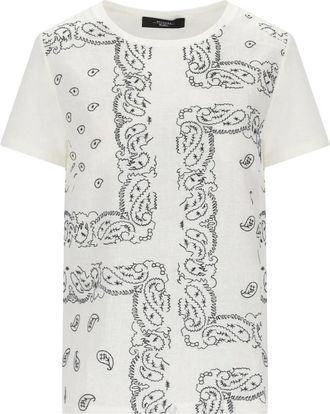 Max Mara Genio T-shirt - Dames - T-shirts - Wit - XS - Katoen - Tops
