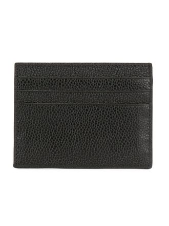 Thom Browne Leather Card Holder Card Case - Black