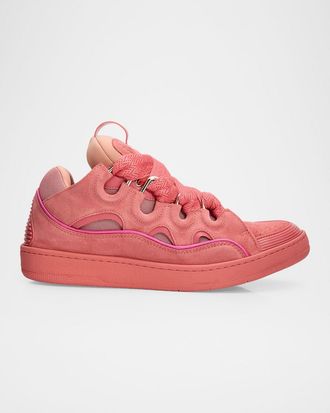 Lanvin Men & apos;s Curb Tonal Suede and Mesh Sneakers