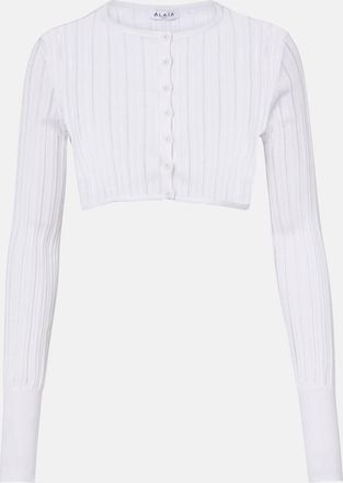 Alaia Ala&iuml;a Cardigan cropped in maglia