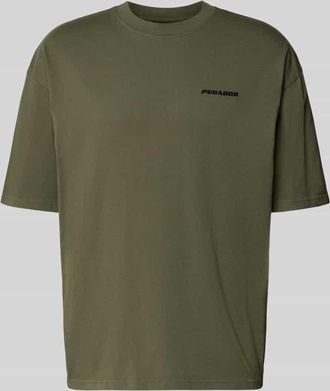 Pegador Oversized T-Shirt mit Label-Stitching in Oliv, Größe XXL
