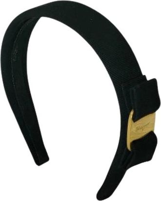 Ferragamo Pre-owned Accessories, female, Black, Size: ONE SIZE Pre-owned Vara Headband Hair Accessory