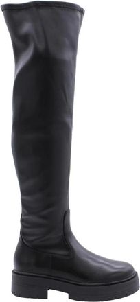 Geox Cachaca Overknee-laarzen - Dames - Over de knie laarzen - Zwart - 36 EU - Leer - Schoenen