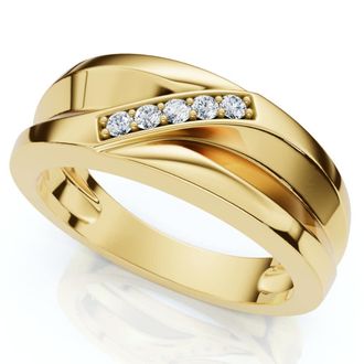 Pompeii3 Mens Diamond Wedding Ring Lab Grown 10k Gold