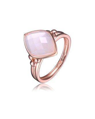 Genevive 14K Over Silver Chalcedony Ring