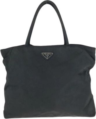 Prada Pre-owned Nylon Tessuto Triangle Logo Tote - Dames - Vintage Shopper - Zwart - ONE Size - Nylon - Vintage