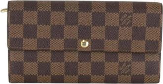 Louis Vuitton Pre-owned Lange portemonnee (bi-fold) - Dames - Vintage Accessoires - Bruin - ONE Size - Vintage