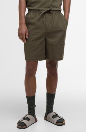Barbour Relaxed Fit Linen & Cotton Drawstring Shorts in Light Sage at Nordstrom Rack, Size Xx-Large