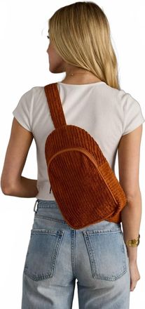 Panache Womens Corduroy Sling Bag In Rust