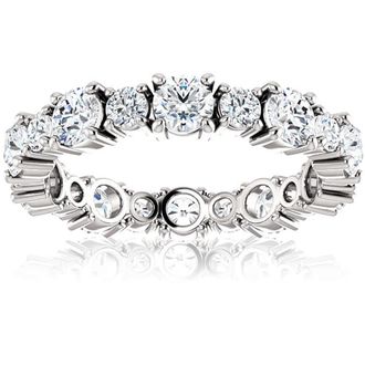 Pompeii3 2 3/4 Ct Diamond Eternity Ring 14k White Gold Womens Anniversary Wedding Band
