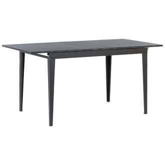 Beliani Mesa De Comedor Extensible Patas De Acero Negro 120/160 X 80 Cm Mecanismo De Mariposa Dise&ntilde;o Atemporal Norley